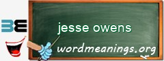 WordMeaning blackboard for jesse owens